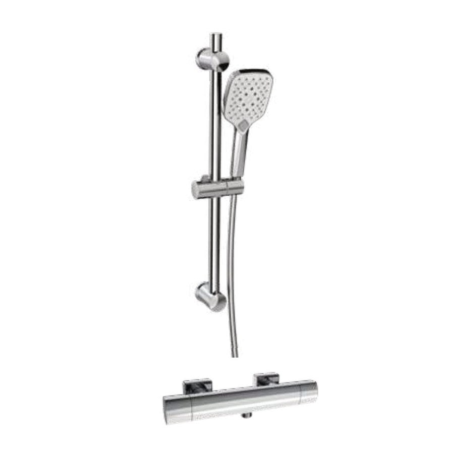 Kelso Thermostatic Shower Sets, Chrome, Bar valve with adjustable slide rail kit