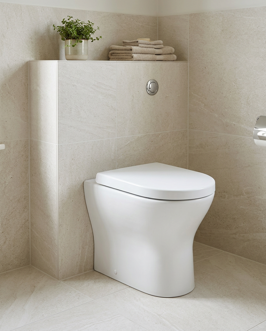 Kirra Back to Wall Toilet in a bright modern bathroom
