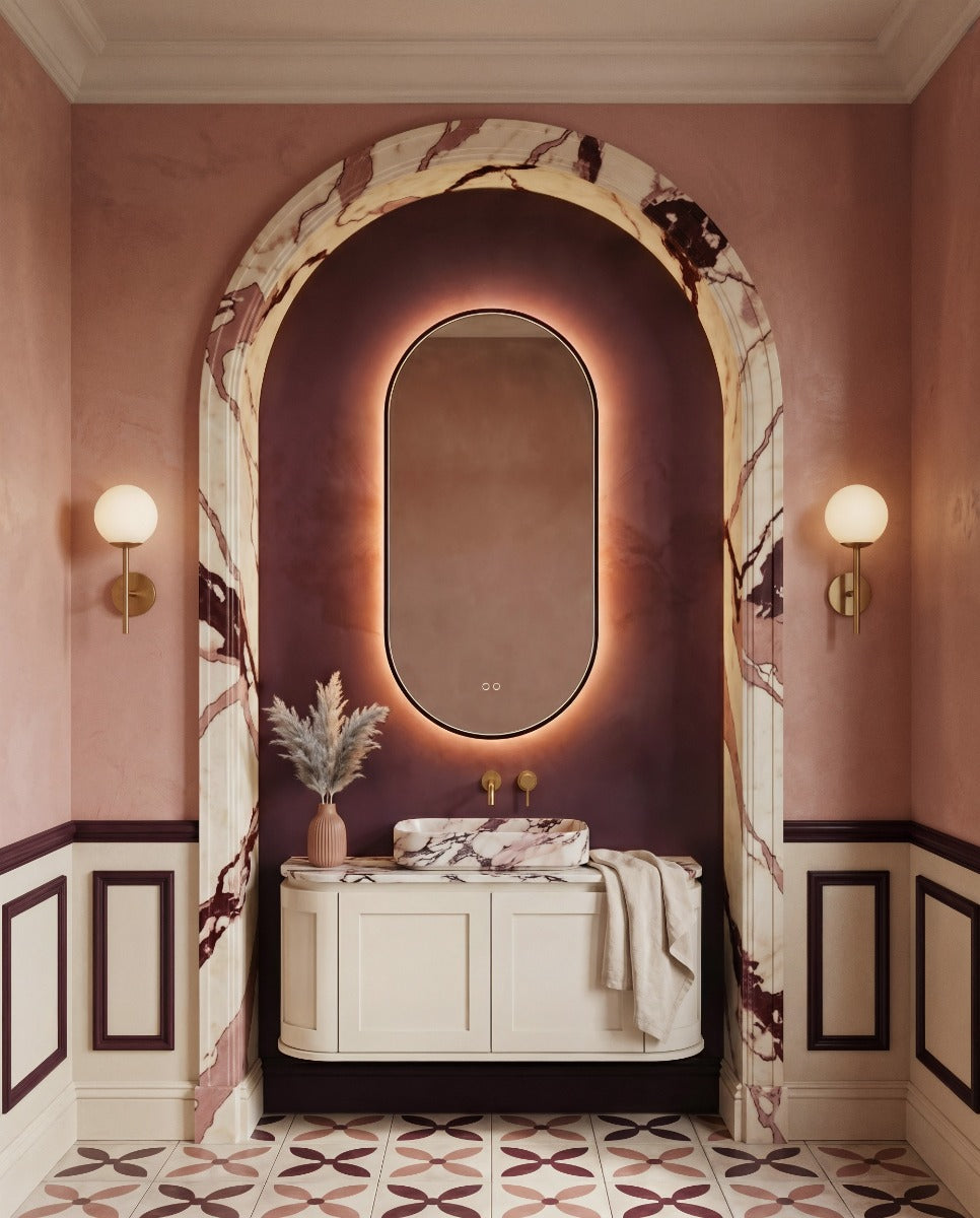 Kingsley Capsule Mirror 50x100cm - Black
