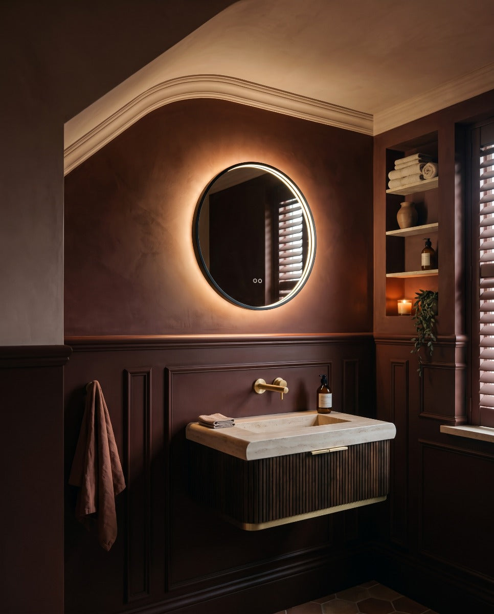 Kingsley Round Mirror 60cm - Black
