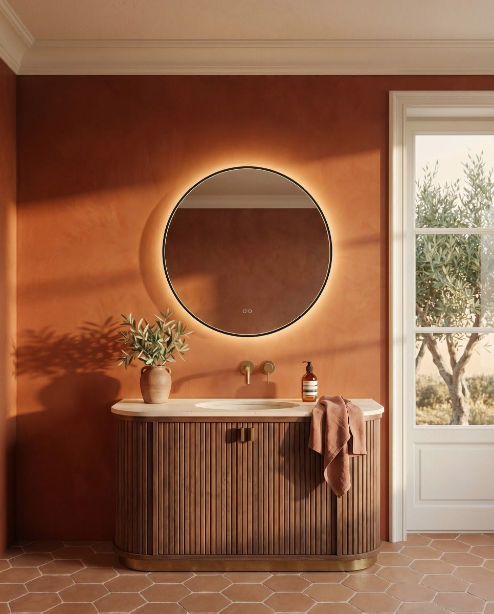 Kingsley Round Mirror 80cm - Black