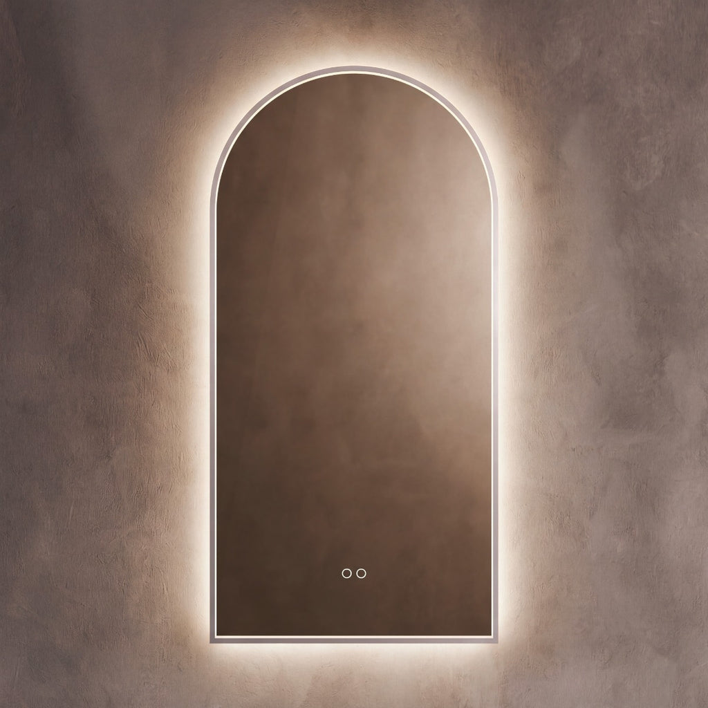Kingsley Arch Mirror 50x100cm - Brushed Nickel