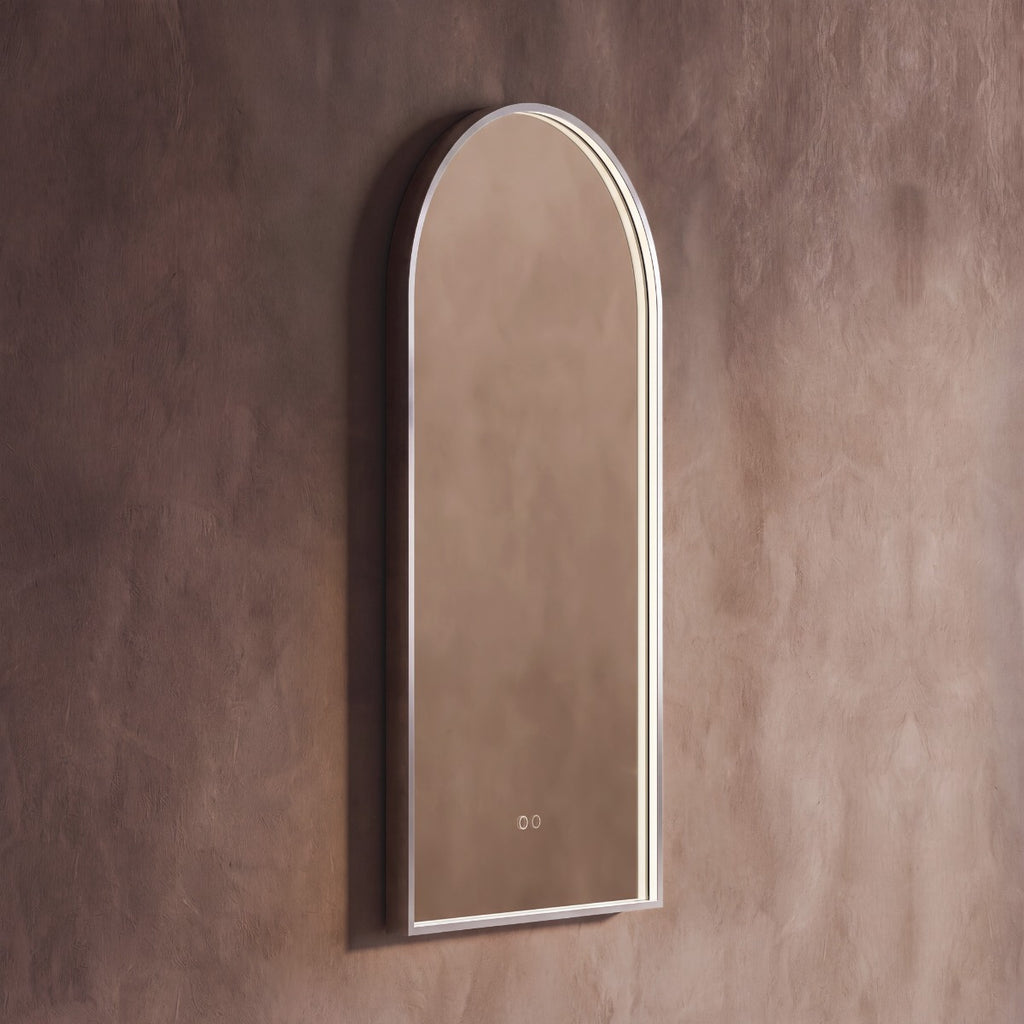 Kingsley Arch Mirror 50x100cm - Brushed Nickel