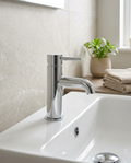 Koda Mono Basin Mixer in a bright modern bathroom
