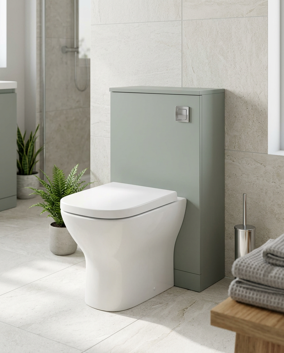 Kolora 500mm Back to Wall WC Unit in a bright modern bathroom