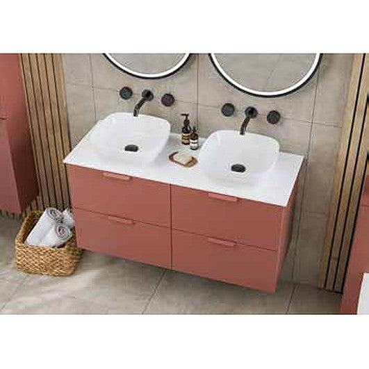 Kolora tuscan red double vanity unit