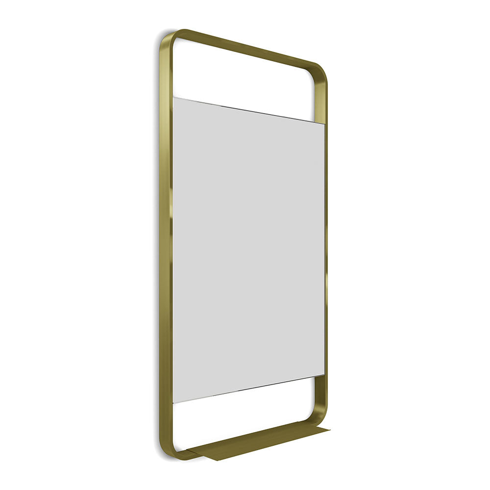 Ludgate Mirror with Shelf 55 Brushed Brass