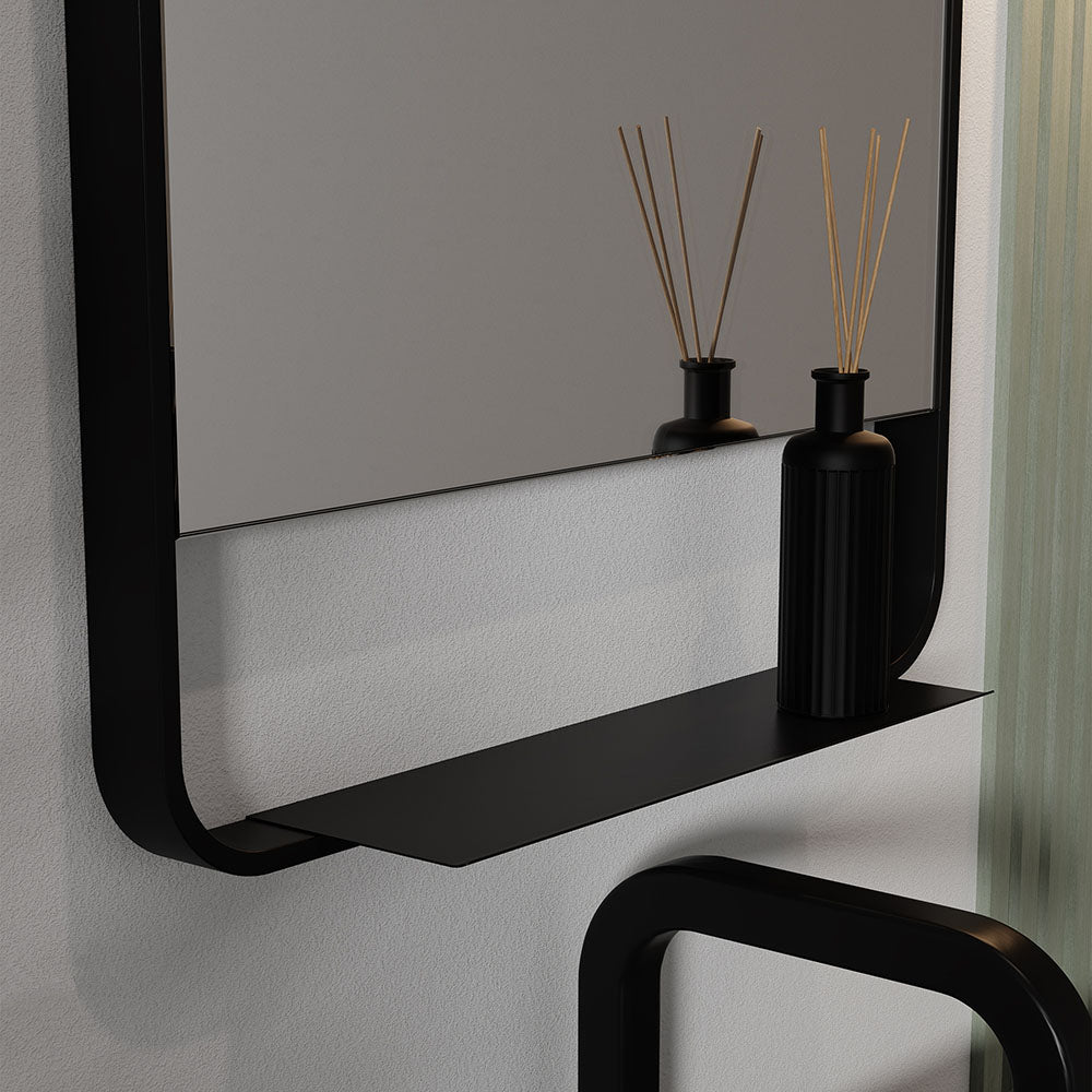 Ludgate Mirror with Shelf 55 Black