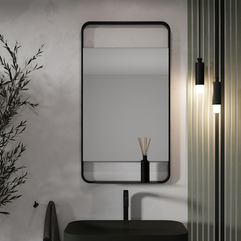 Ludgate Mirror with Shelf 55 Black