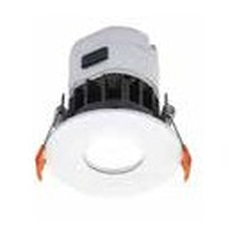 LED downlight with white bezel