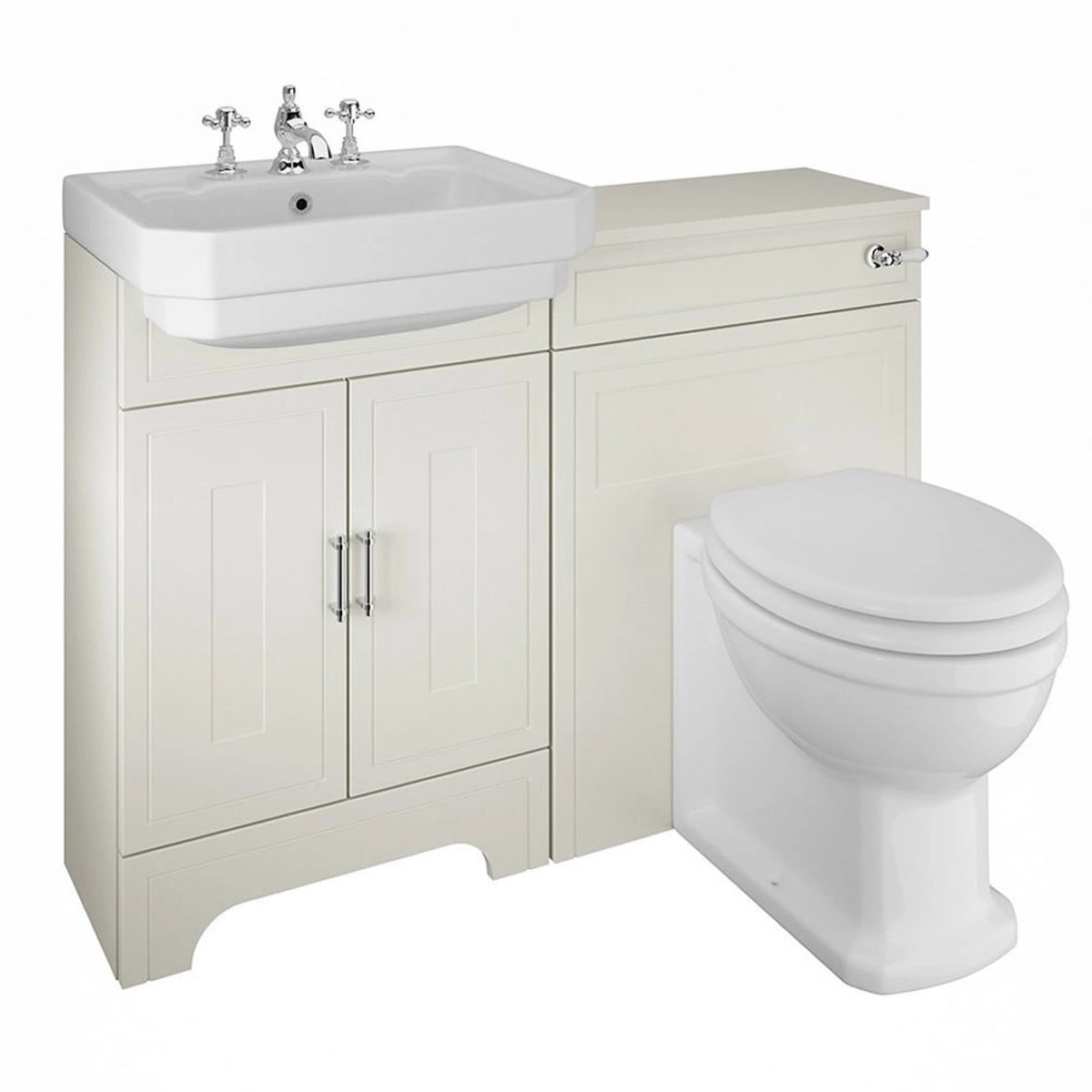 Lichfield 2-Door Vanity Unit, Basin & Back to Wall WC Set