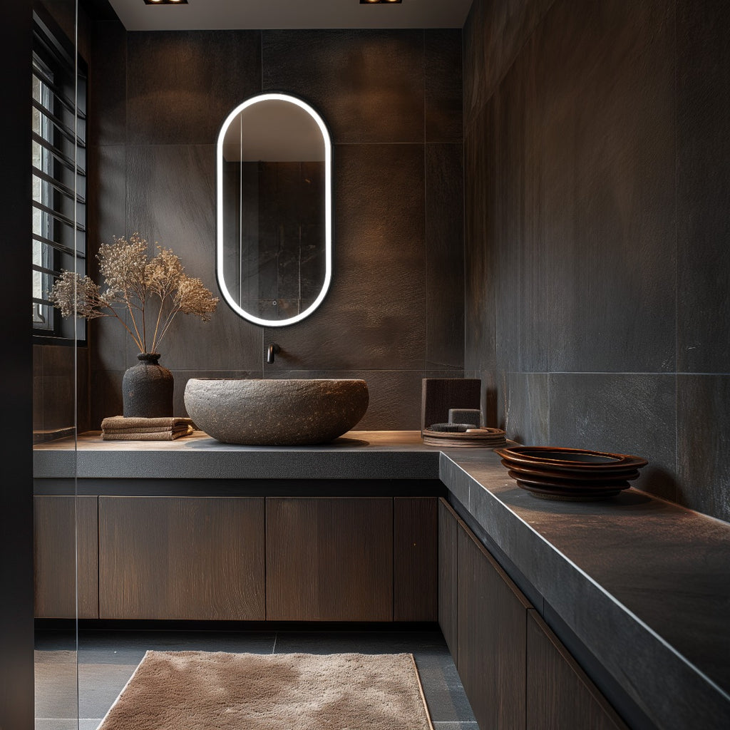 Lomax Light Capsule Mirror 50 Black - 50x100cm