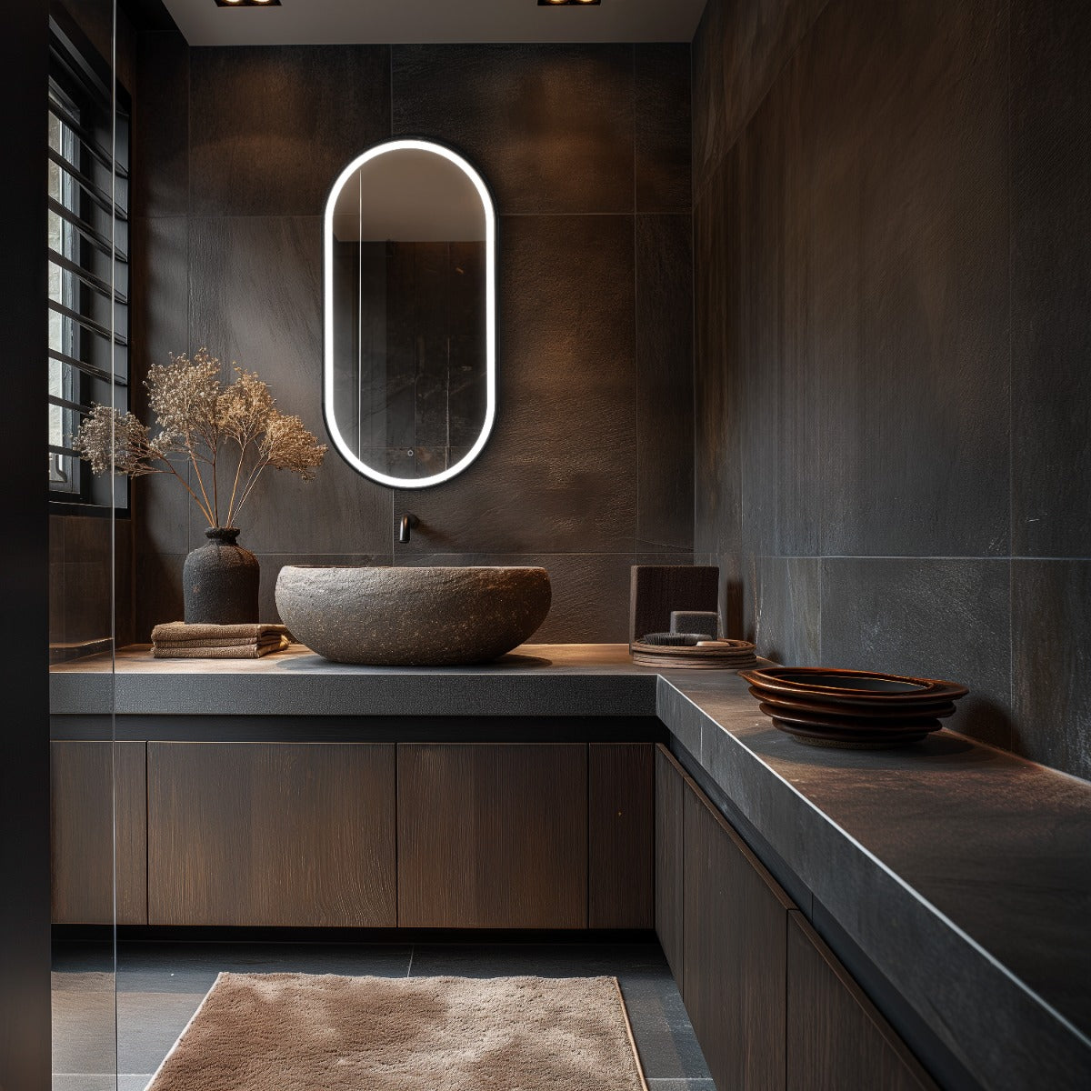 Lomax Light Capsule Mirror 50 Black - 50x100cm