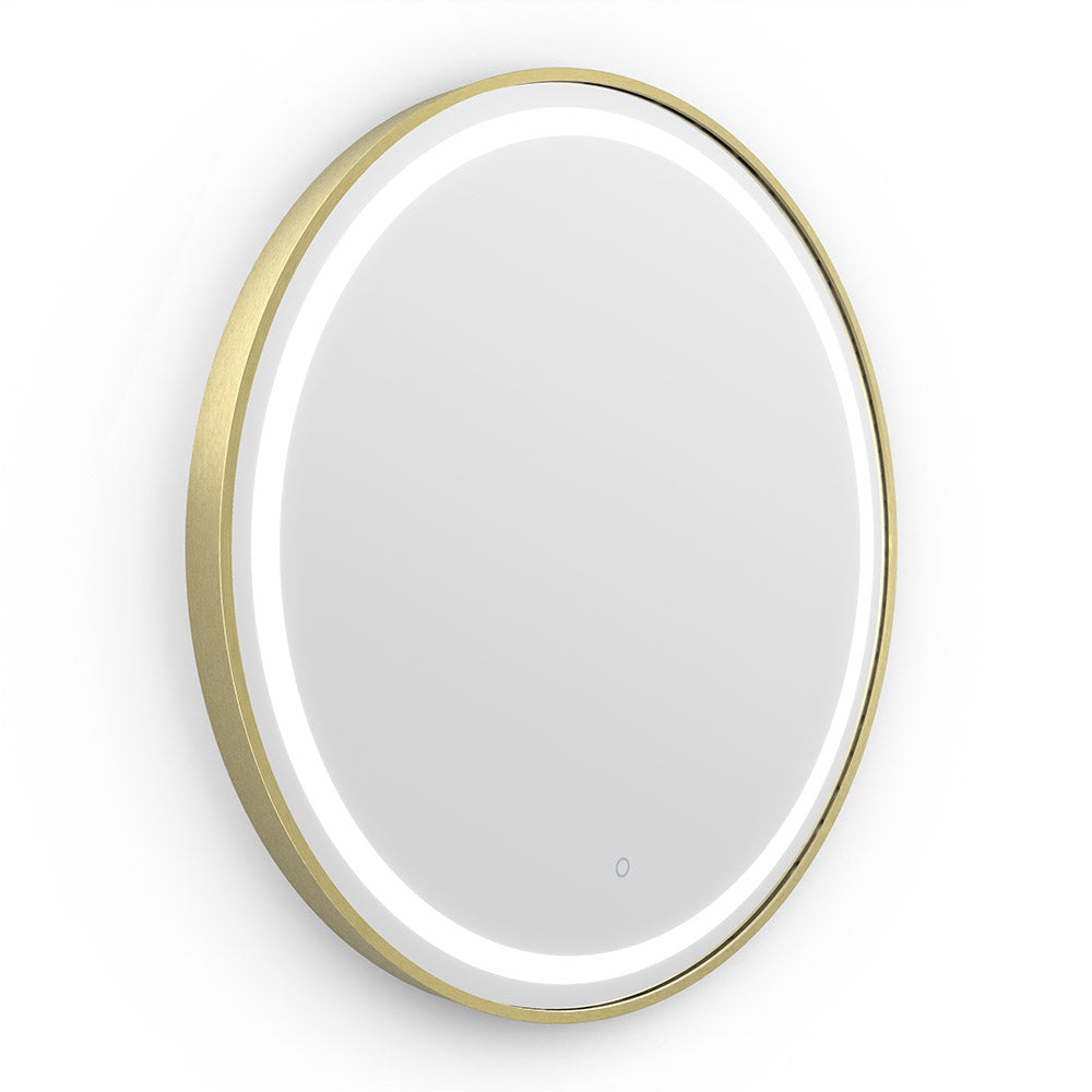 Lomax Light Round Mirror 70cm Brushed Brass