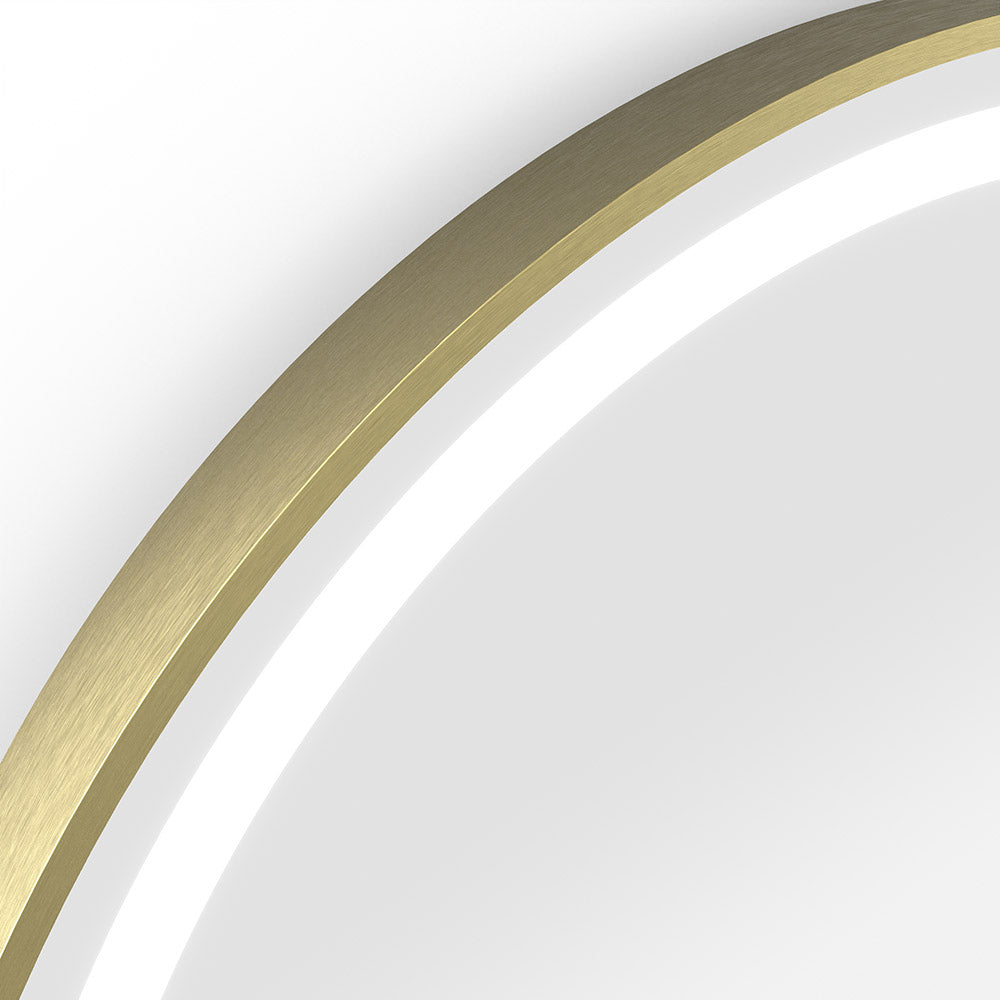 Lomax Light Round Mirror 70cm Brushed Brass