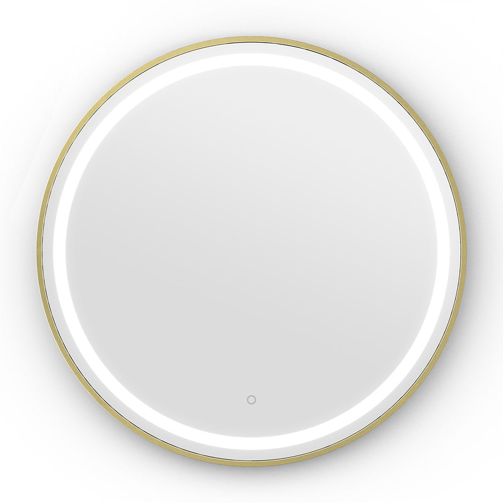 Lomax Light Round Mirror 70cm Brushed Brass