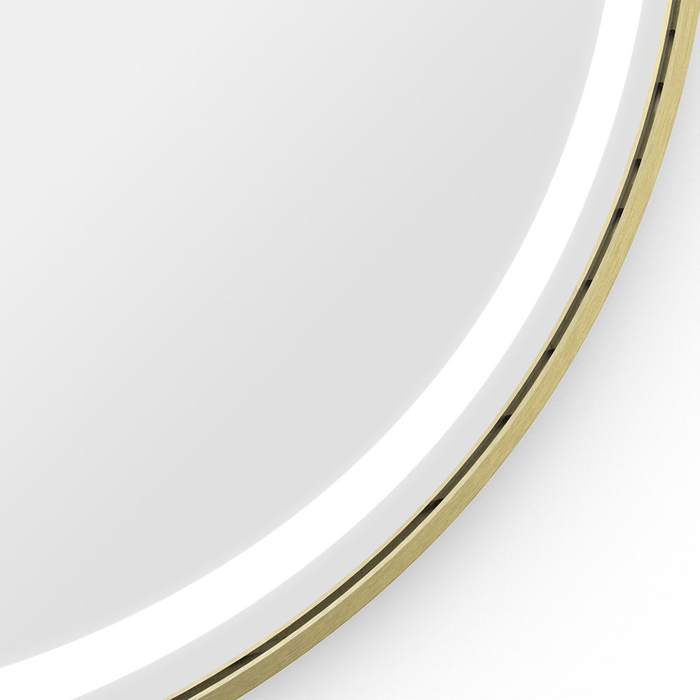 Lomax Light Round Mirror 70cm Brushed Brass