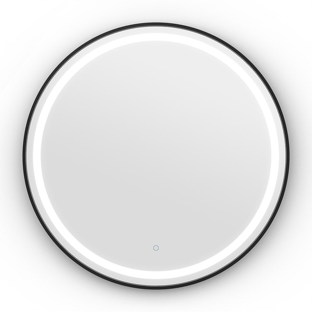 Lomax Light Round Mirror 70cm Black