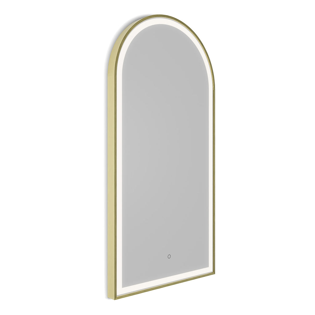 Lomax Light Arch Mirror 50 Brushed Brass - 50x100cm