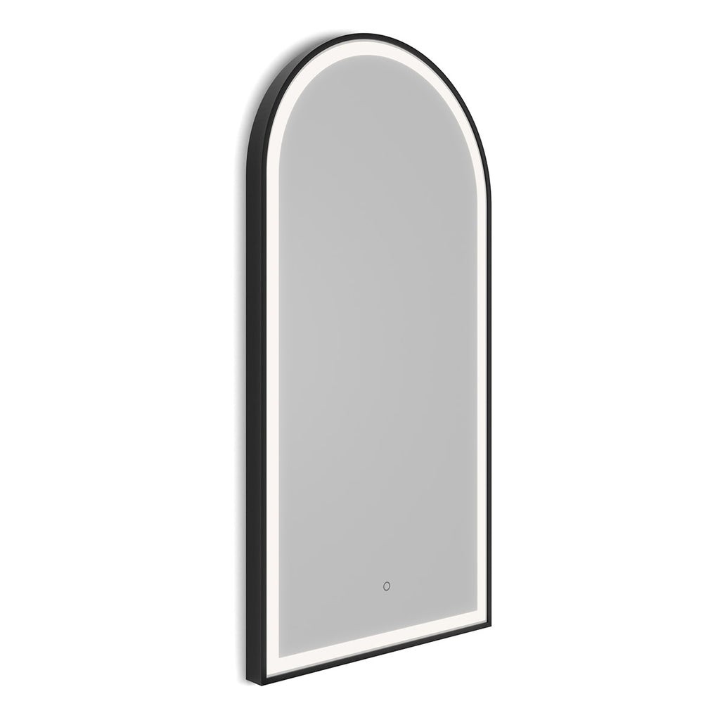 Lomax Light Arch Mirror 50 Black - 50x100cm