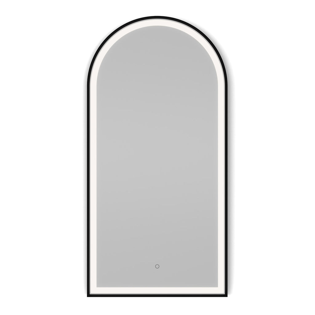 Lomax Light Arch Mirror 50 Black - 50x100cm