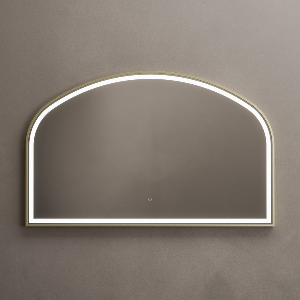Lomax Light Overmantel Arch Brushed Brass - 120x75cm