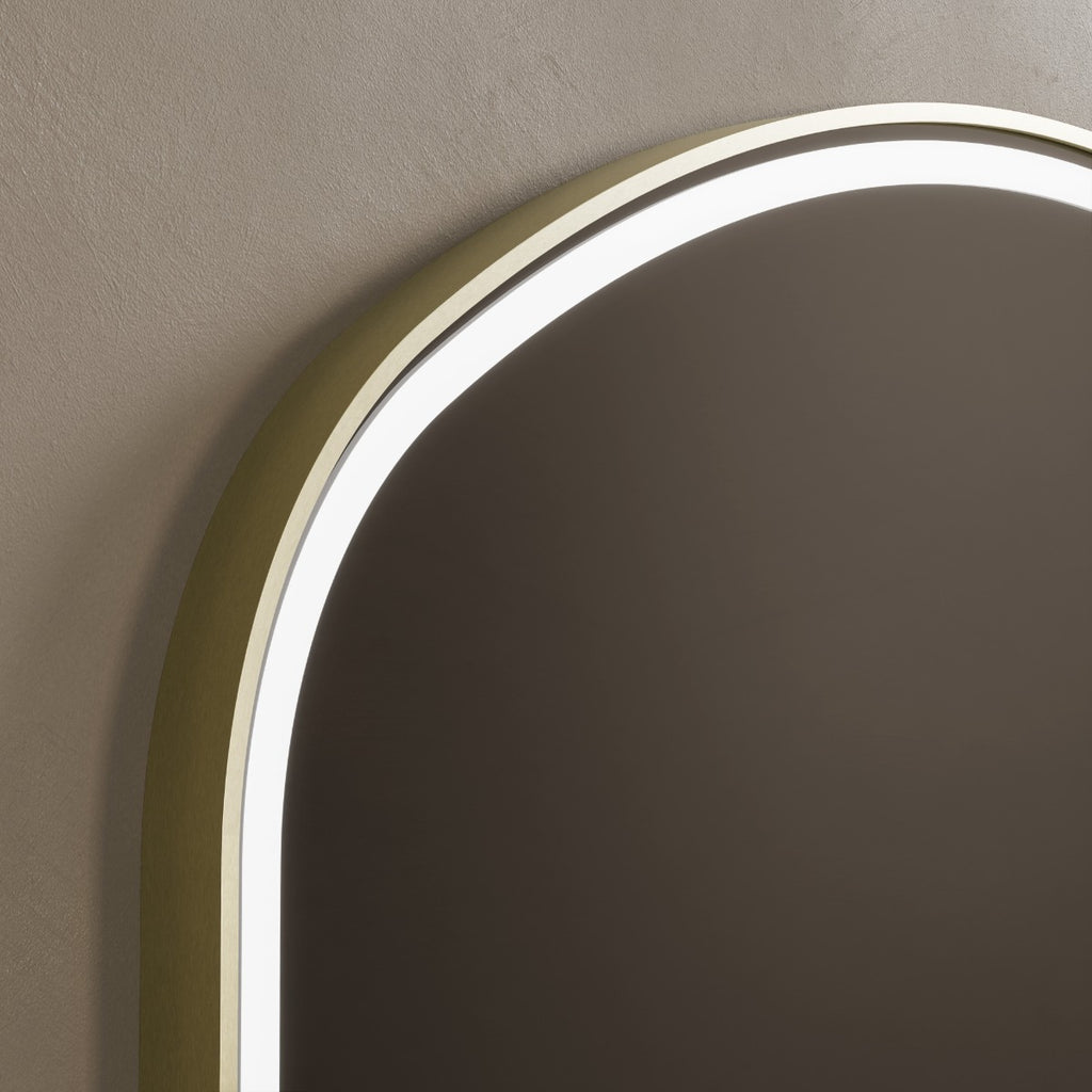 Lomax Light Overmantel Arch Brushed Brass - 120x75cm