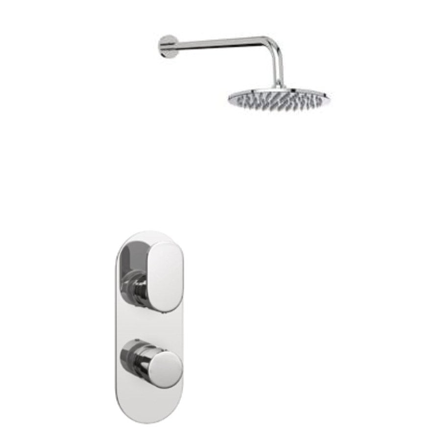 Logan Thermostatic Shower Sets & Valves, Concealed valve with fixed overhead drencher