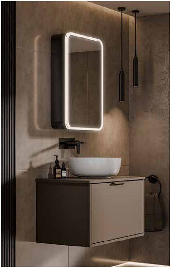 Luneta LED Mirror Cabinet in a bathroom setting