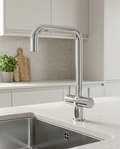 Lyra Kitchen Mixer Tap in a bright modern kitchen