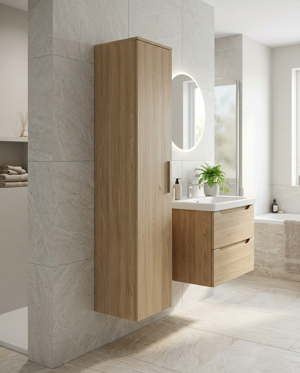 Madeley 1500mm Wall Hung Tall Storage Unit, 1 Door