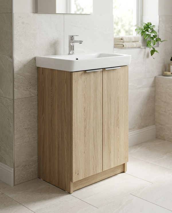 Madeley 600mm Floorstanding Vanity Unit & Basin, 2 Doors