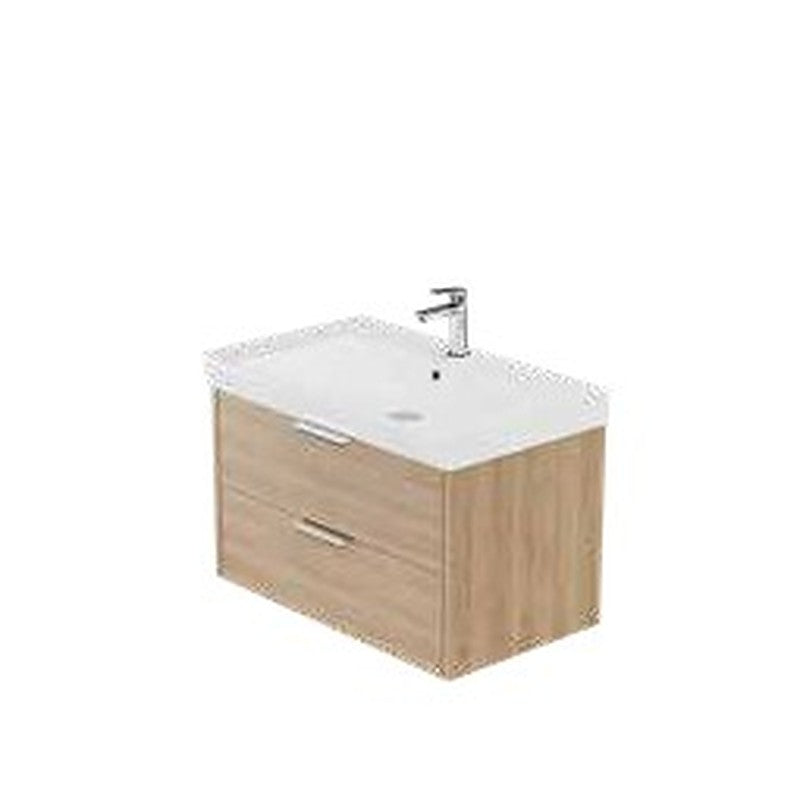 Madeley 800mm Wall Hung Vanity Unit & Basin, 2 Drawers