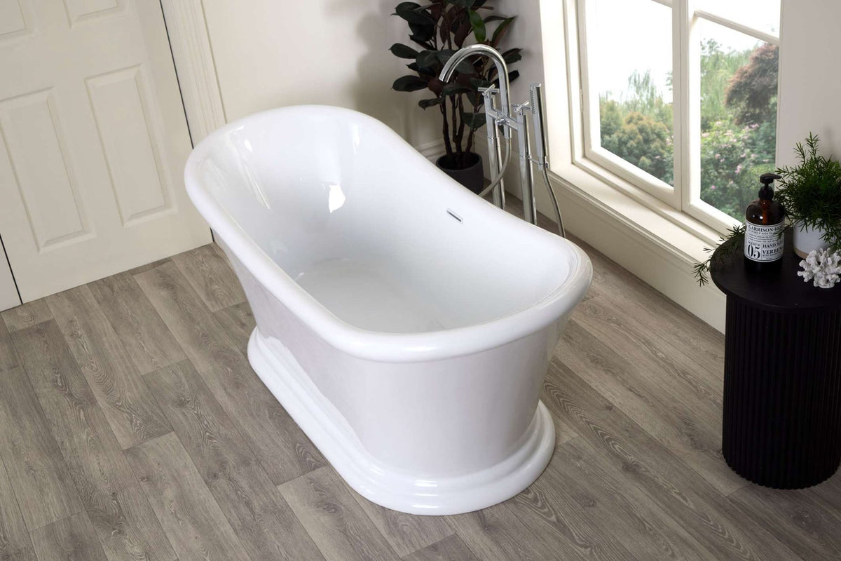 Maeve boat bath on its plinth base