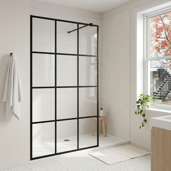 Modena 8 Grid Walk-In Shower Screen