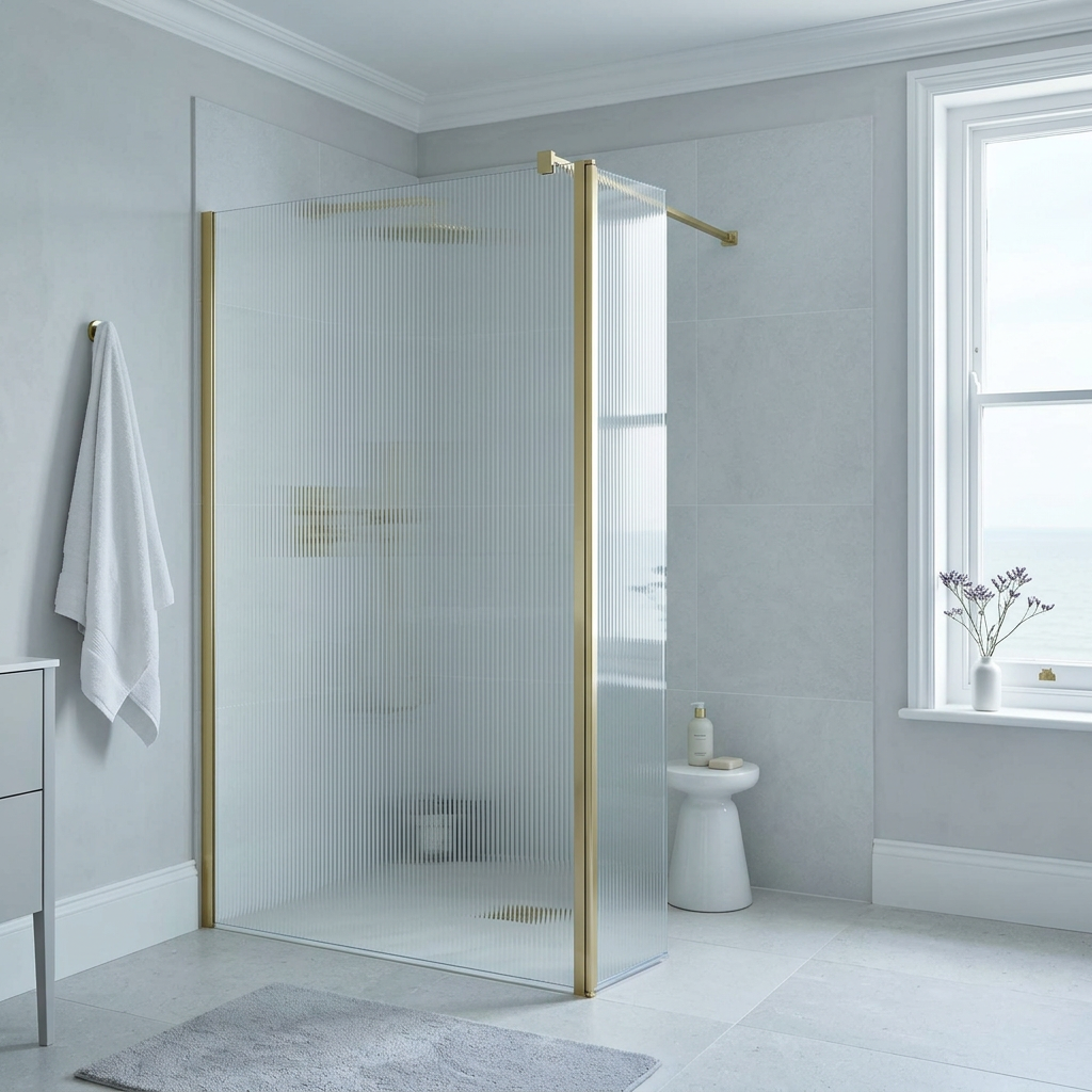 Modena 8 Fluted Glass Walk-In Shower Screen
