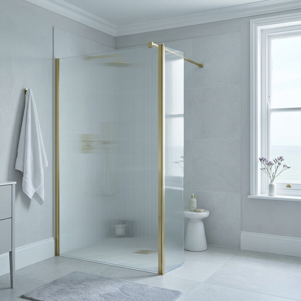 Modena 8 Fluted Glass Walk-In Shower Screen