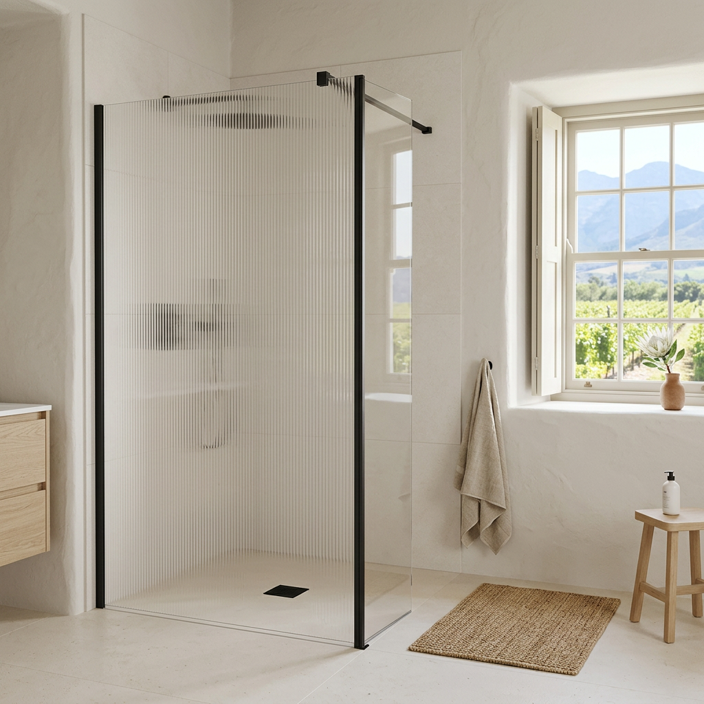 Modena 8 Fluted Glass Walk-In Shower Screen