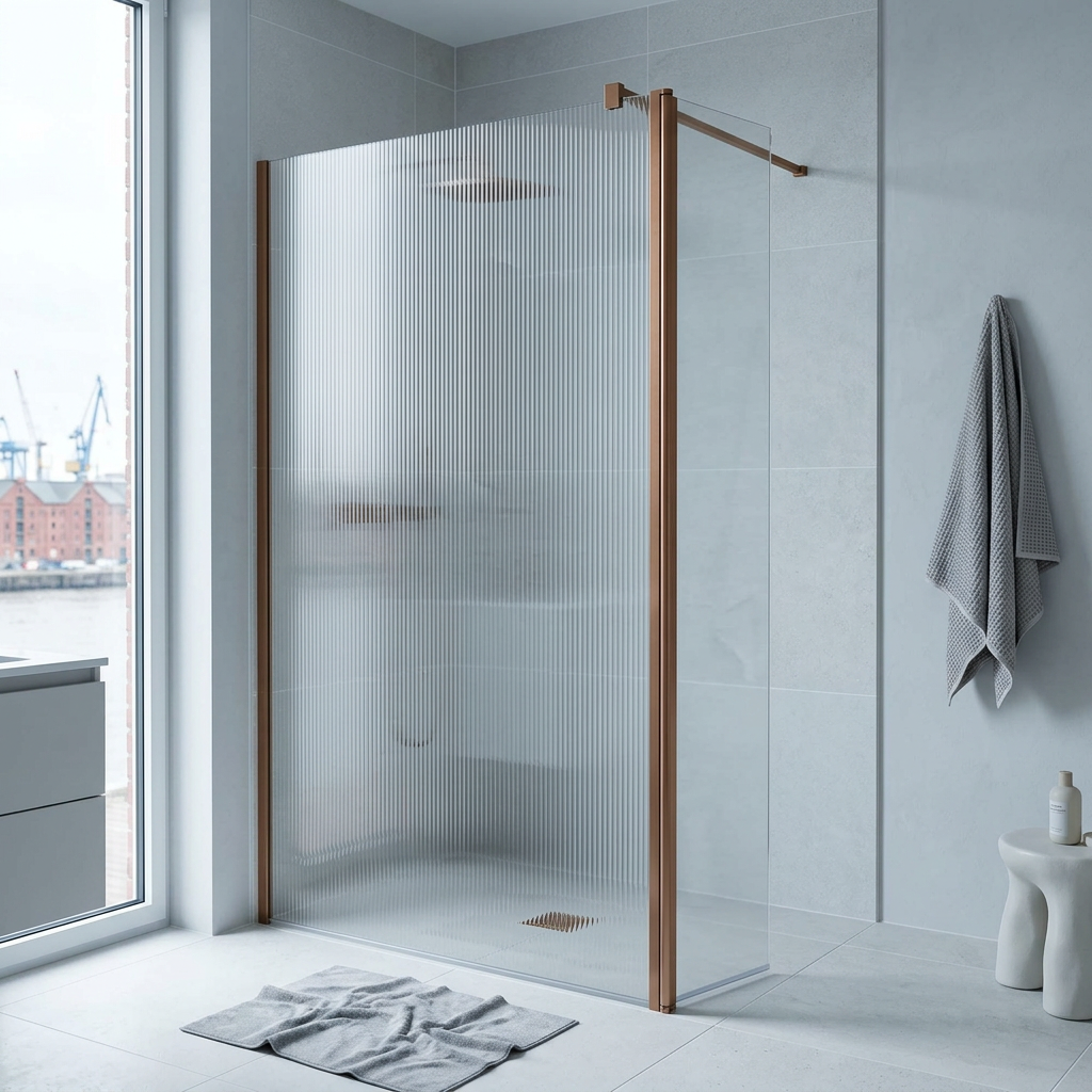 Modena 8 Fluted Glass Walk-In Shower Screen