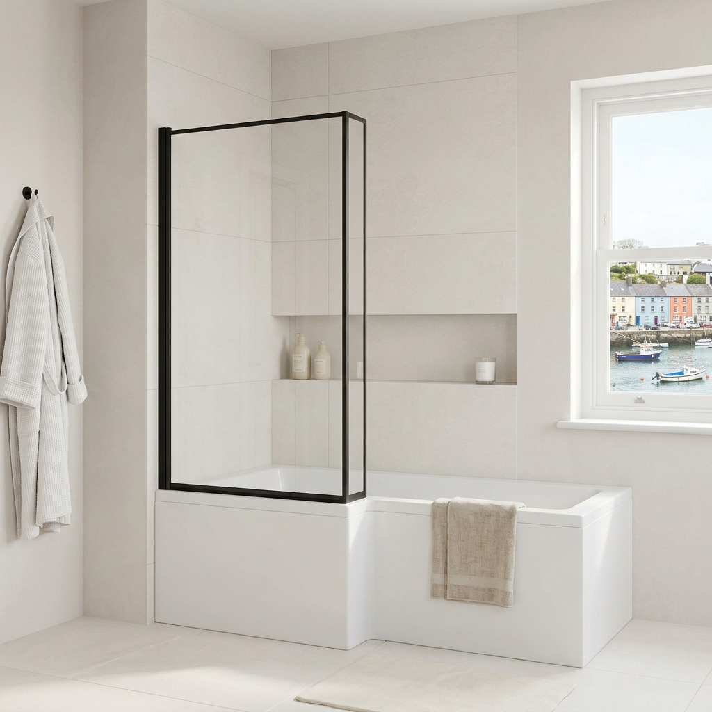 Modena 6 L-Shaped Bath Screen