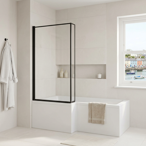 Modena 6 L-Shaped Bath Screen