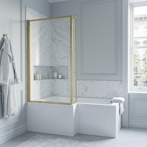 Modena 6 L-Shaped Bath Screen