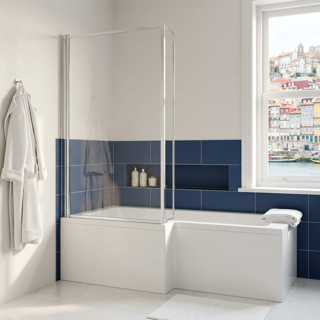 Modena 6 L-Shaped Bath Screen