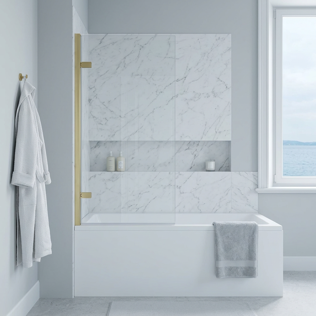 Modena 8 Hinged Bath Screen
