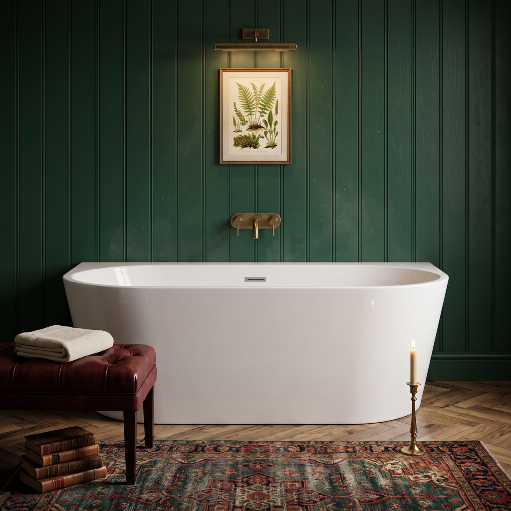 Gracie D-Shaped Back-to-Wall 1700mm Bath