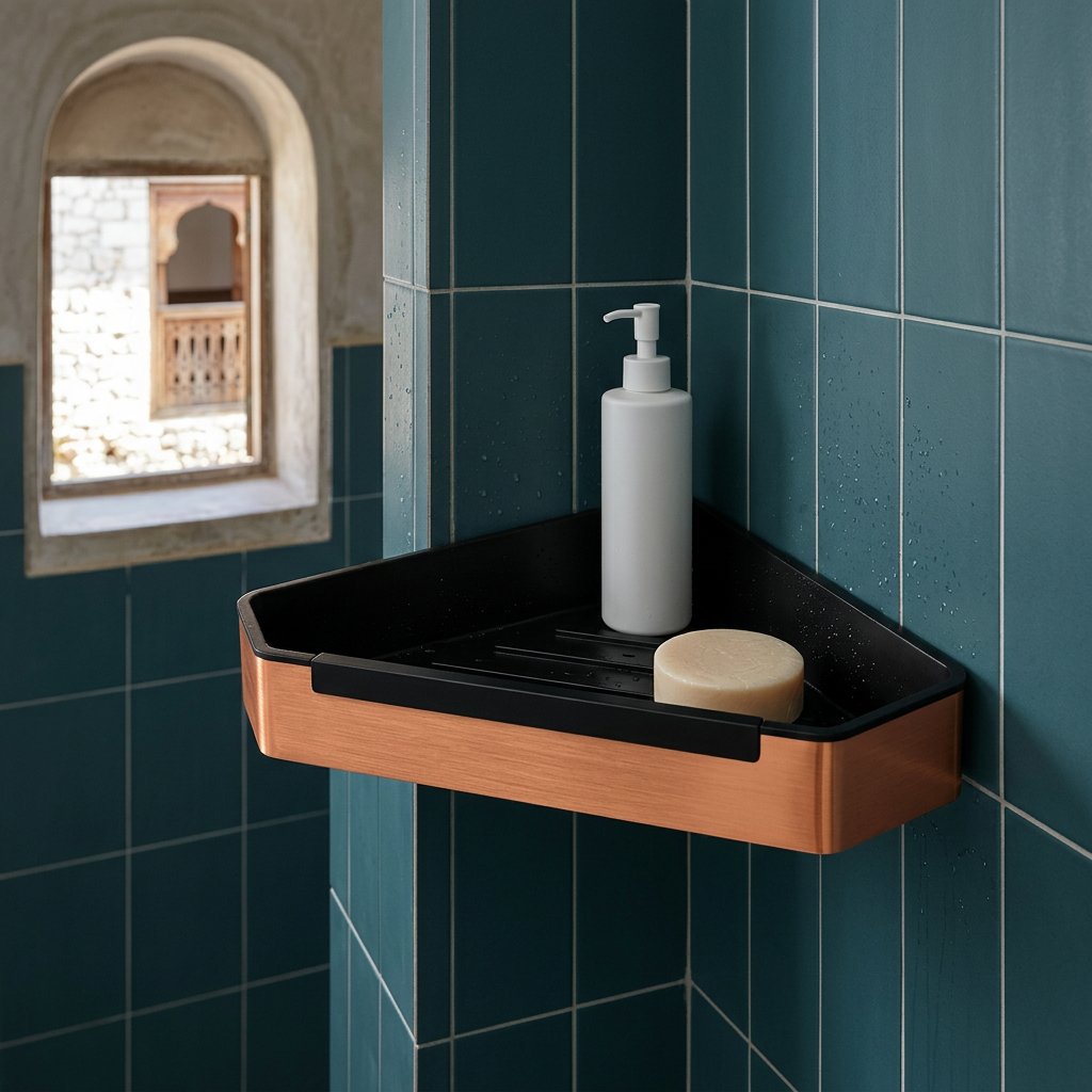 Shower Corner Basket with Screen Wiper