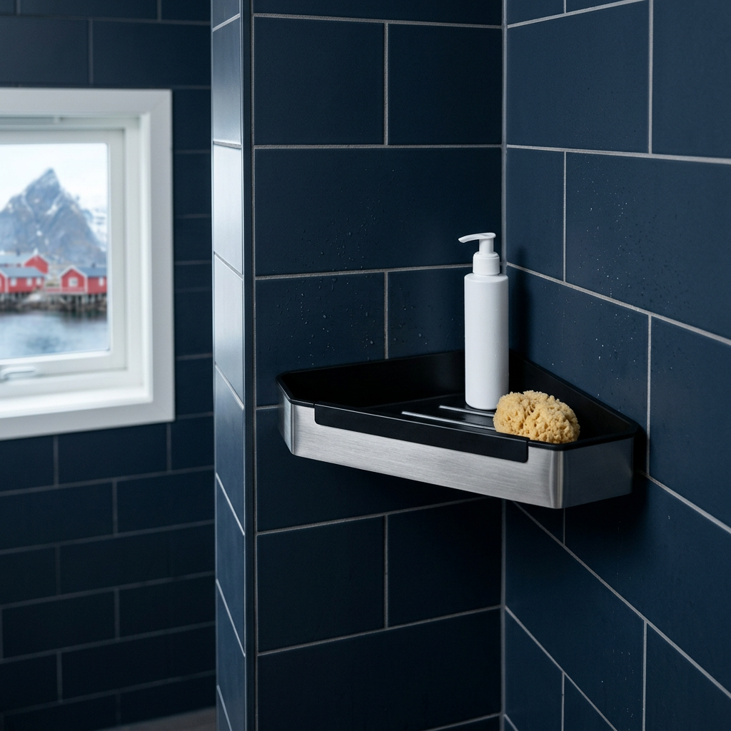 Shower Corner Basket with Screen Wiper