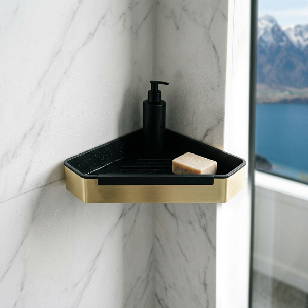 Shower Corner Basket with Screen Wiper