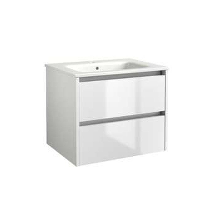 Mayfair 600mm Wall Hung Vanity Unit & Basin – White gloss