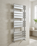 Mendip Towel Rail, chrome in a bright modern bathroom